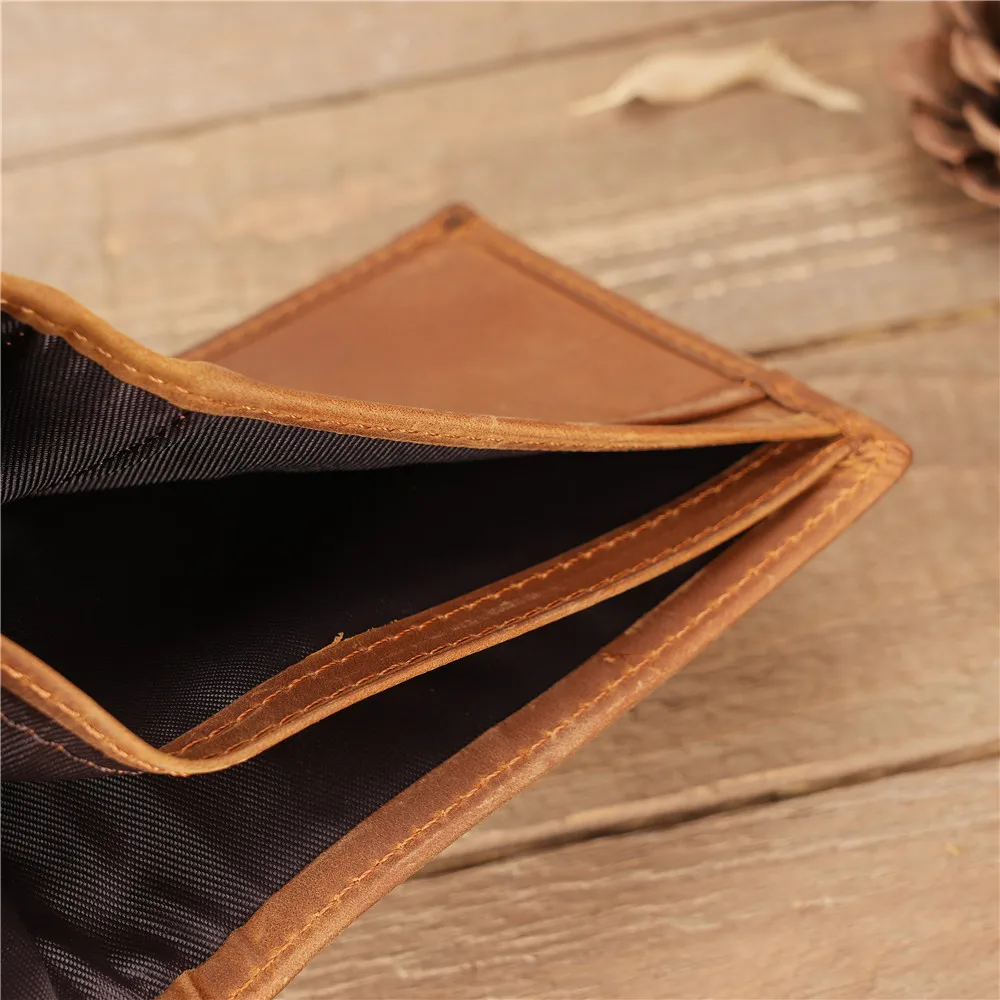 1138 Men's Retro Casual Wallet, Crazy Horse Pickup Bag, Genuine Leather Wallet, Thickened Bank Card Cover, Card Bag