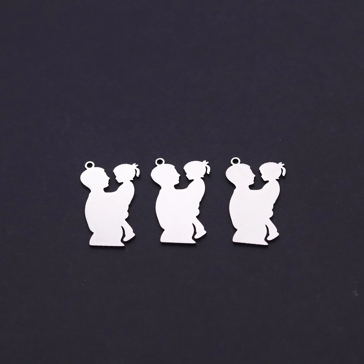 3pcs Mother Holding Daughter Charms For Jewelry Making Stainless Steel DIY Necklace Earrings Pendant Accessories Wholesale