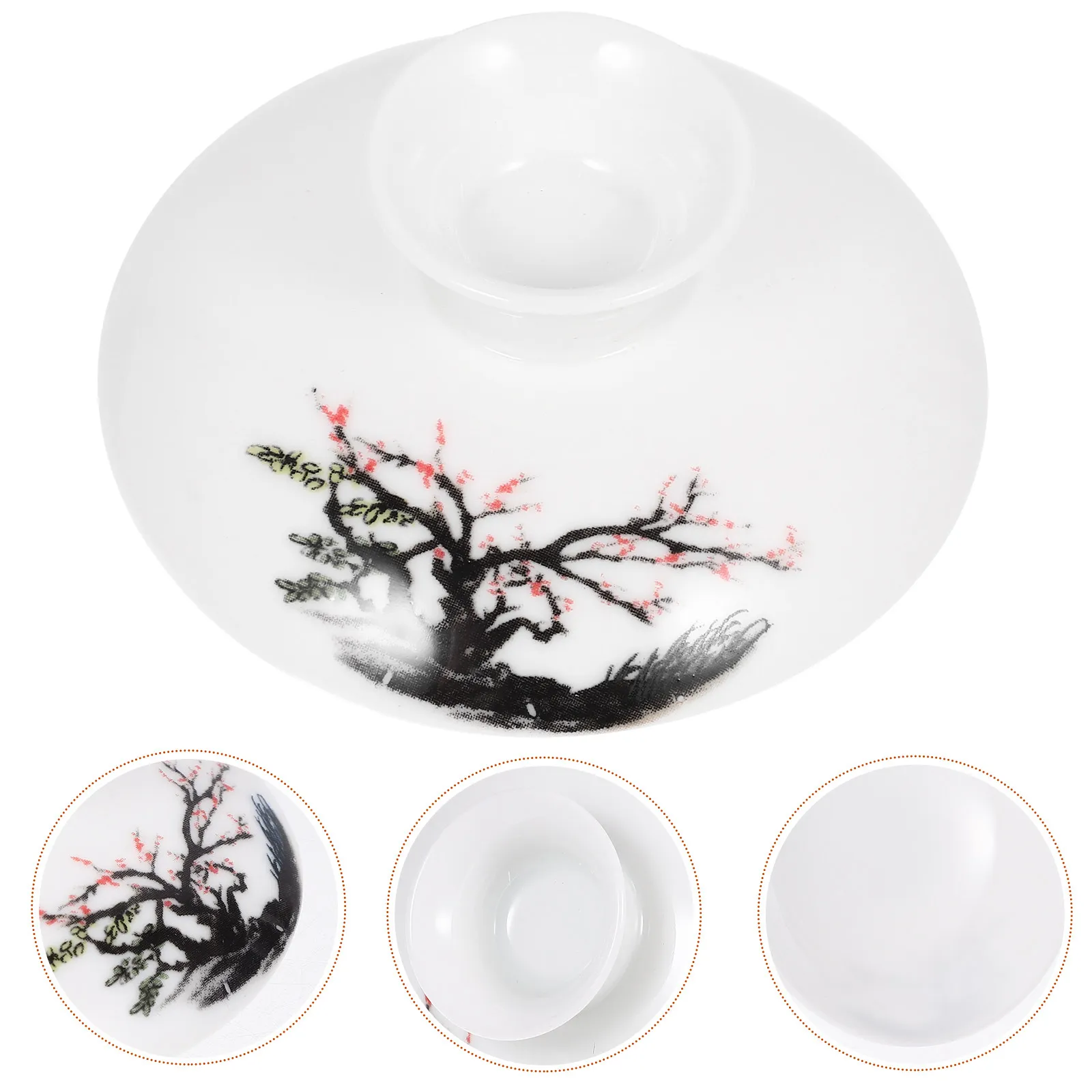 Ceramic Tea Cup Lid Replacement for Teapot – Heat-Resistant, Easy-Clean, Elegant Fine Texture for Home & Camping