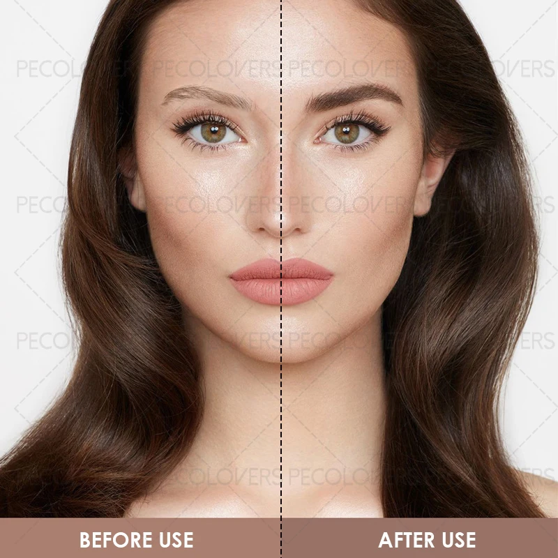 1 Set 3-in-1-Augenbrauenstempel mit Pinsel- und Augenbrauenformen-Schablone, langlebig, wasserfest, perfekter Augenbrauen-Look
