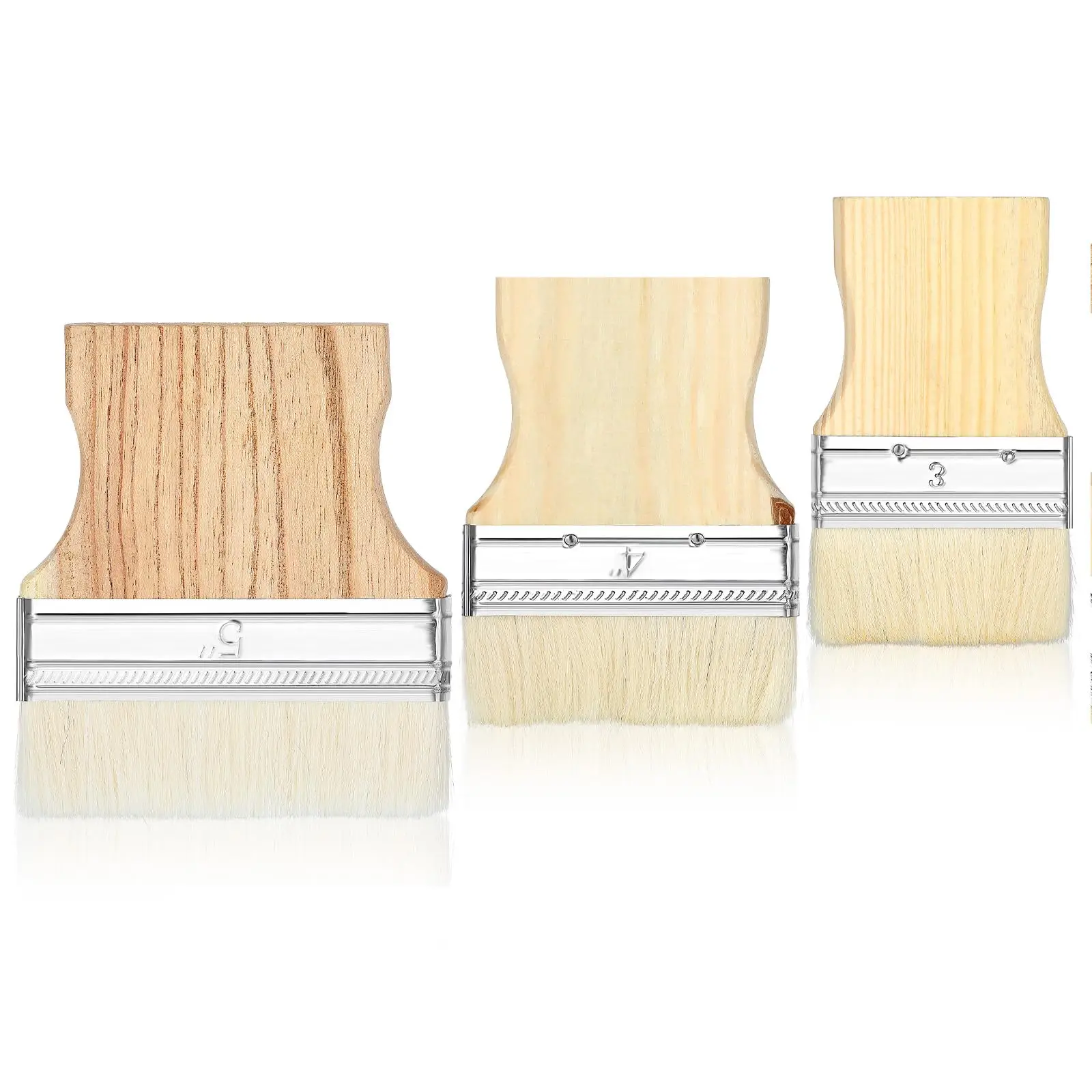 

3/4/5 Inch Wide Large Flat Paddle Brushes,3Pcs Premium Durable Art Brushes,Ideal for Oil Acrylic Canvas Craft Painting