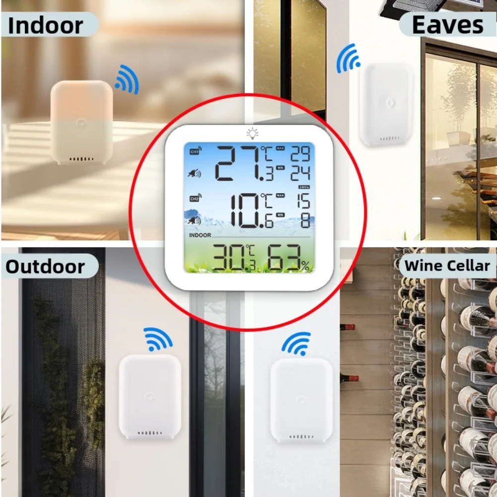 

Digital Refrigerator Thermometer 2 Sensors High And Low Temperature Reminder Fridge Temperature Monitor