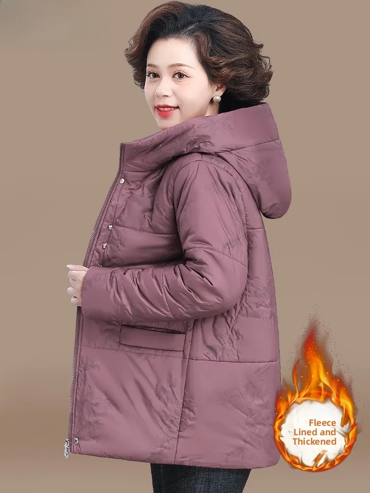 

Утепленная зимняя куртка Thiened Fce для женщин, хлопковое стеганое пальто, теплое, свободного кроя, из полиэфирного волокна, на молнии, весна-осень