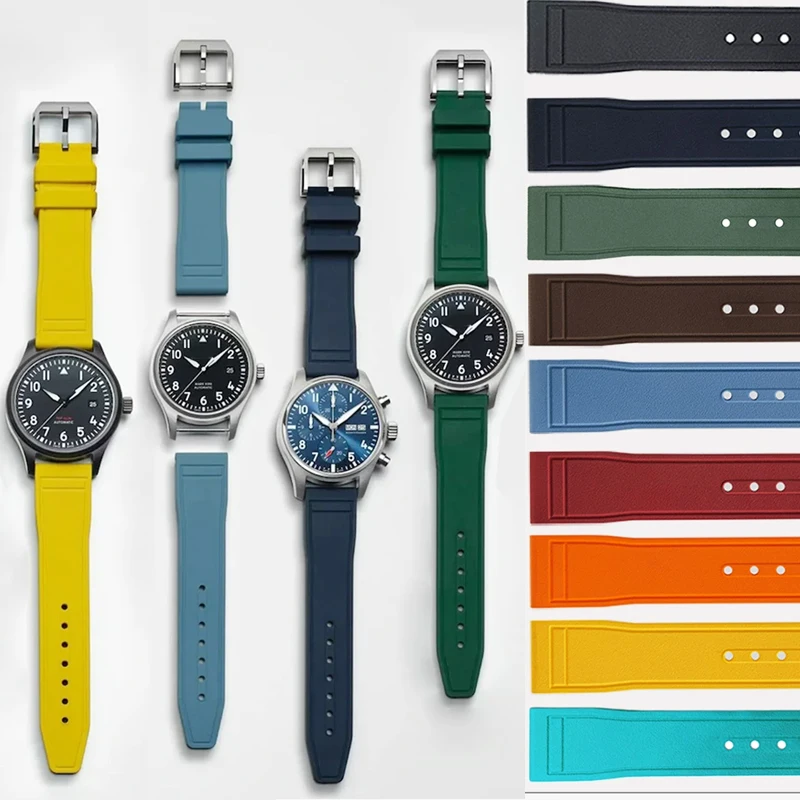 

20mm 21mm 22mm New FKM FPM Fluororubber Watch Bands Diving Waterproof Quick Release Strap For Men Women Soft Durable Watchbands