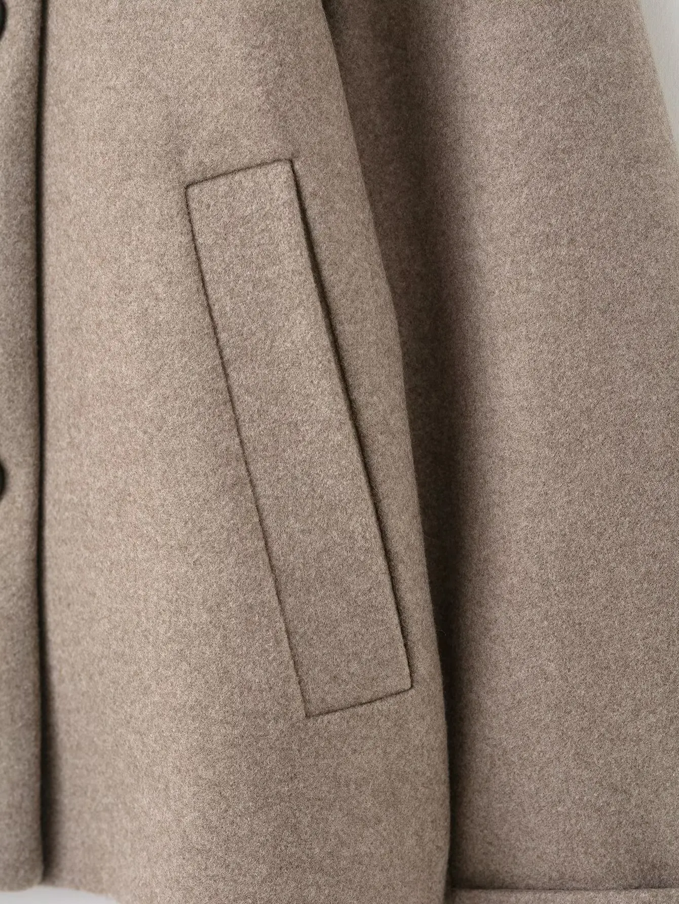 Herbst und Winter Damen neue Stehkragenjacke Khaki Stehkragen einreihige lockere und modische Bürojacke