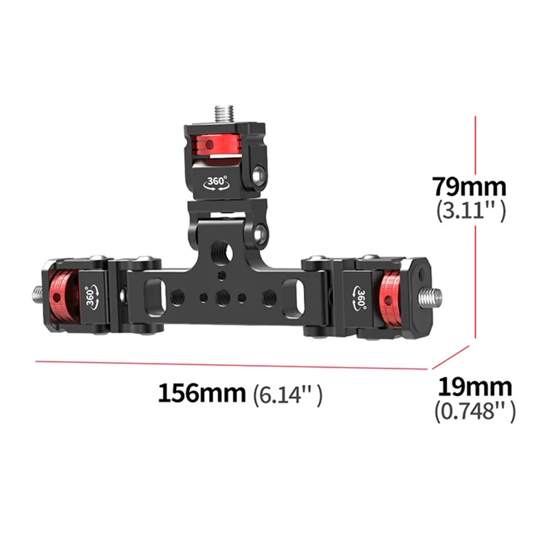 Triple Phone Holder Tripod Mount, 180° Adjustable Bracket for Vlogging Live Streaming, Camera Light Microphone