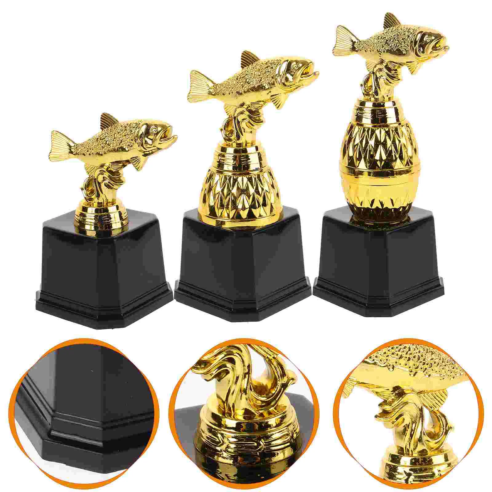 

3 Pcs Trophy Ceremony Cup Fishing Shaped Party Competition Celebration Decor Mini Child