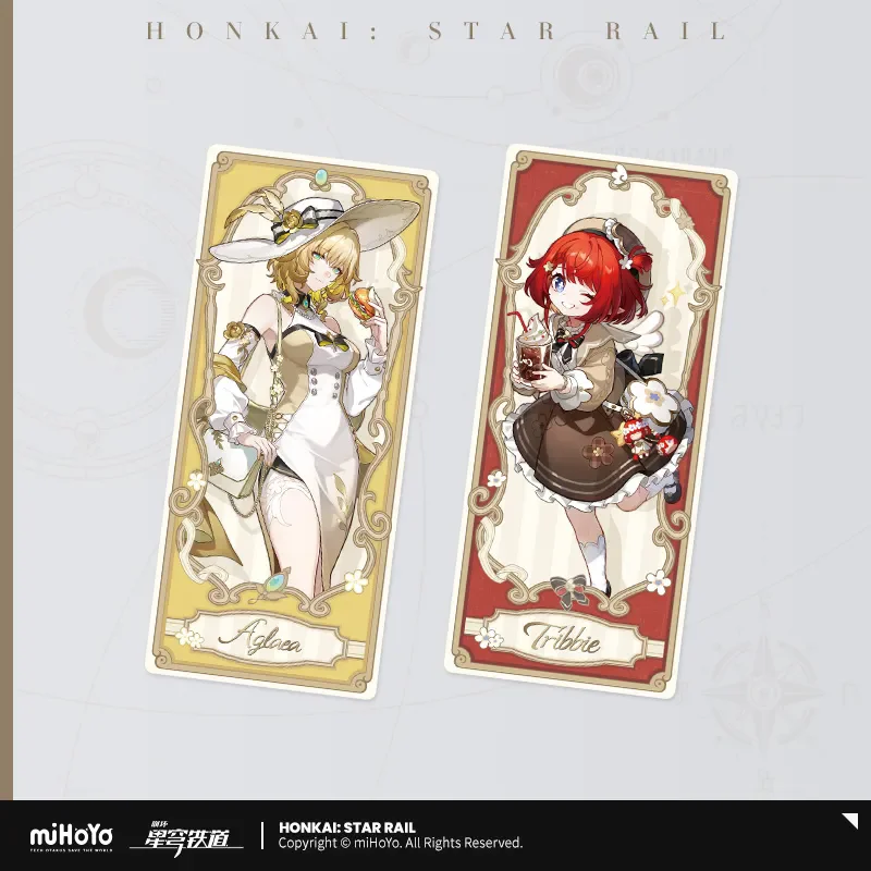 

[Genuine] miHoYo Game Honkai Star Rail Train Journey Series Q-version Laser Collection Card Aglaea Tribios Cosplay Xmas Gifts