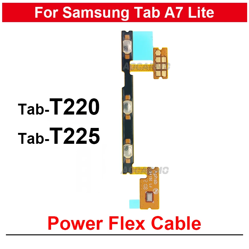 For Samsung Galaxy Tab A7 Lite SM- T220 T225 Power ON/OFF Volume Buttons Flex Cable Replacement Repair Parts