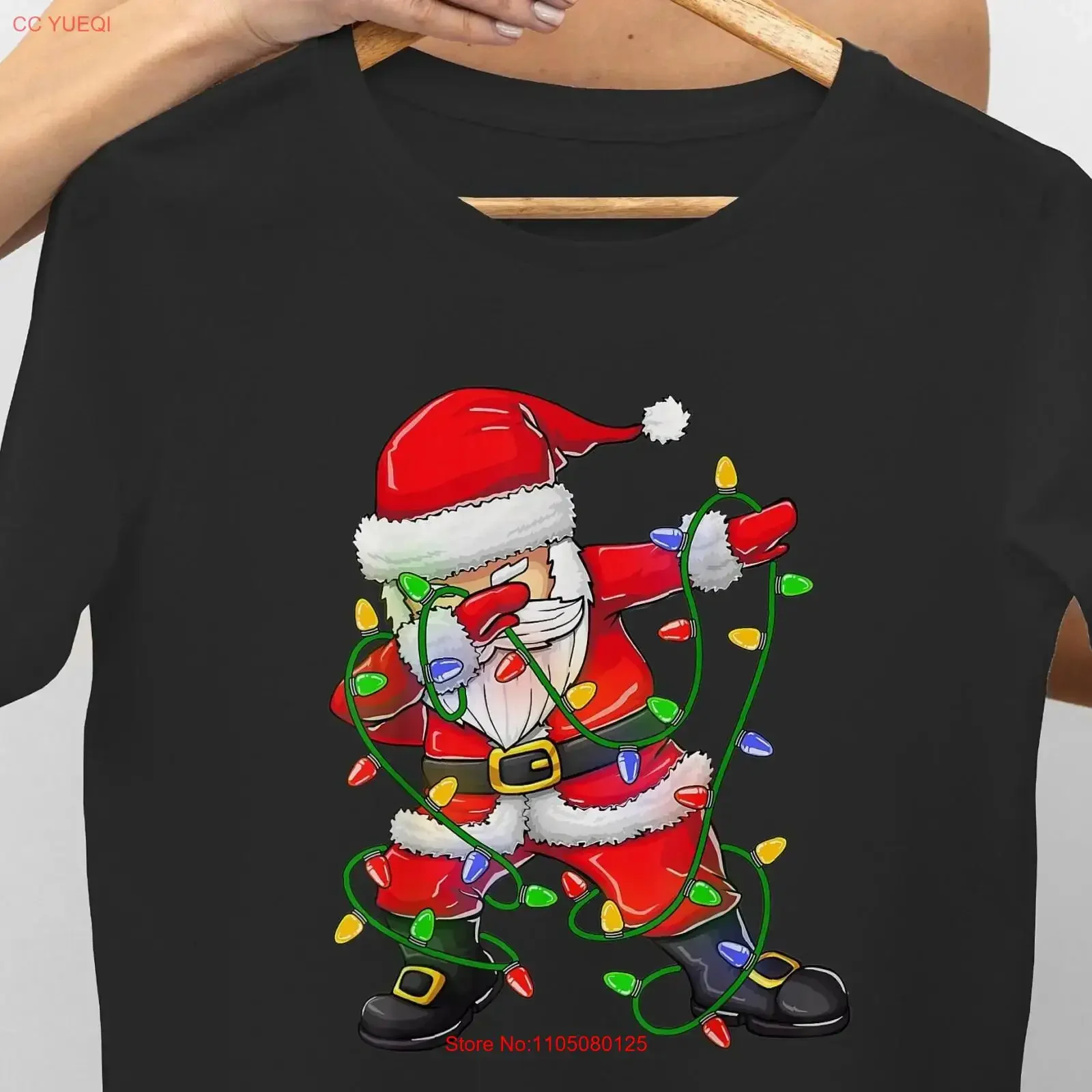 Retro Comfort Vintage Holiday T Shirt Women Christmas Santa Dabbing vintage Washed fashion Slightly Comfortable graphic