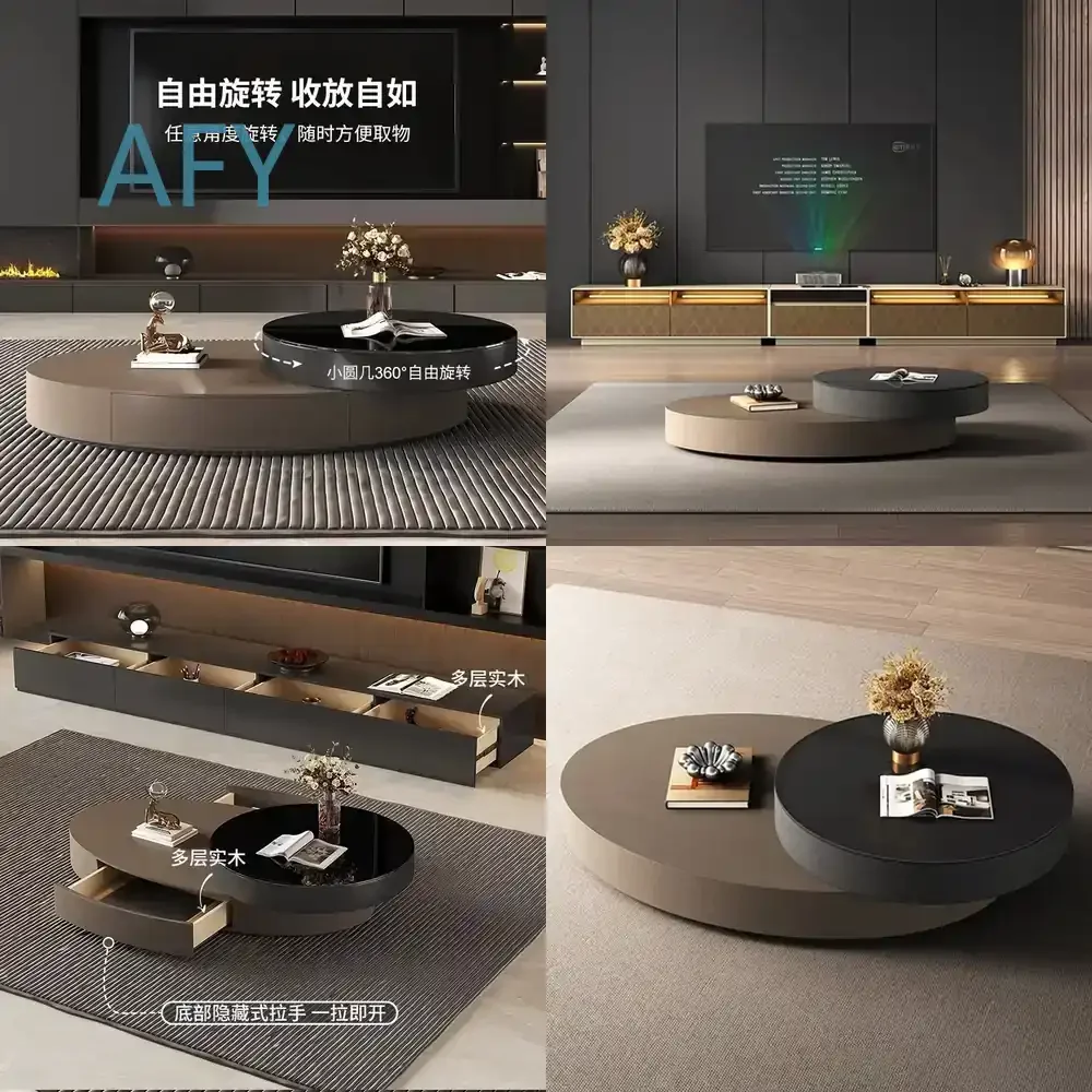 Rotating Oval Coffee Table for Modern Minimalist Living Room Glass End Table for Contemporary Home Decor for 2026 Trendy