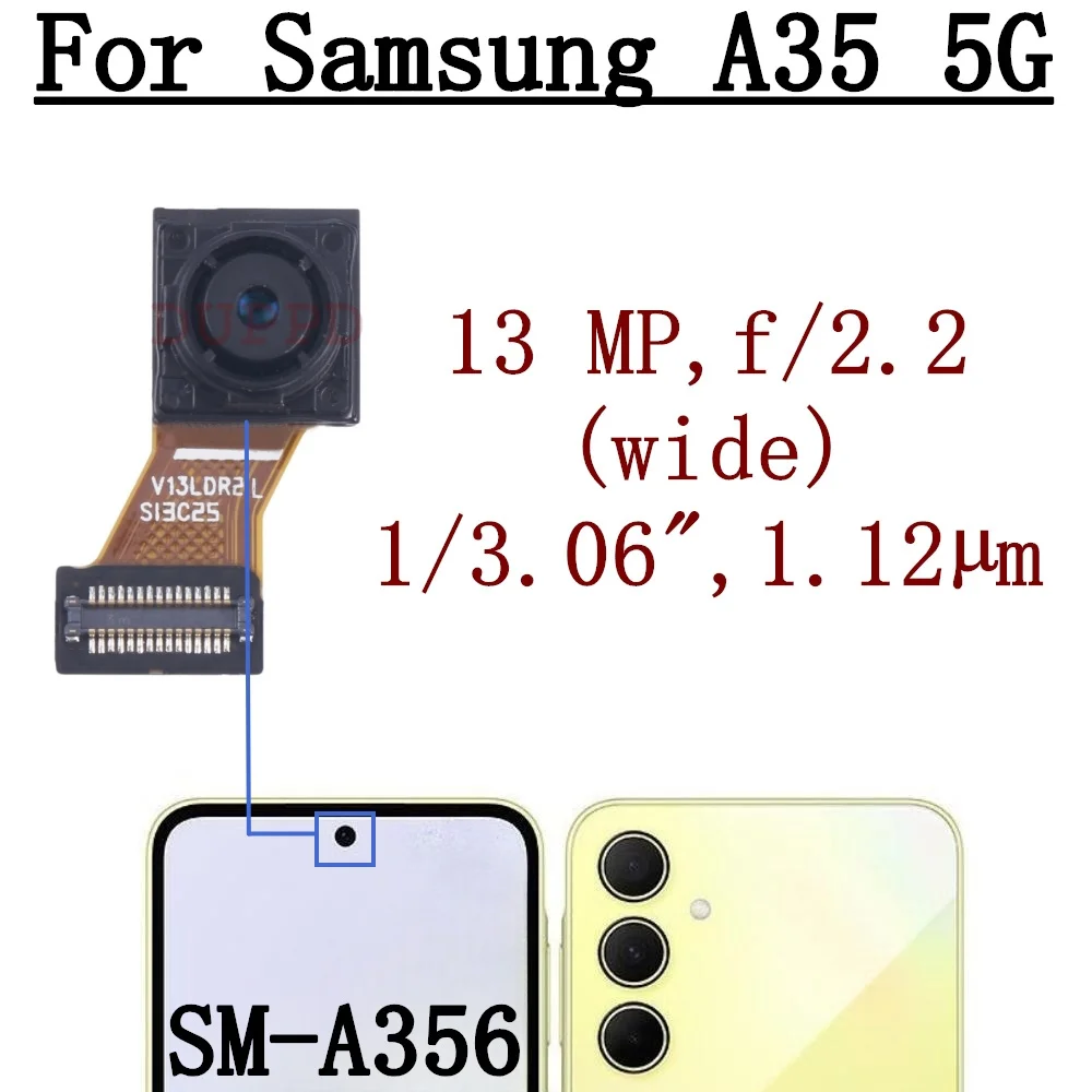 Front Rear Camera For Samsung Galaxy A35 5G SM-A356B A356E A356U Wide Macro Main Back Camera Module Flex Cable