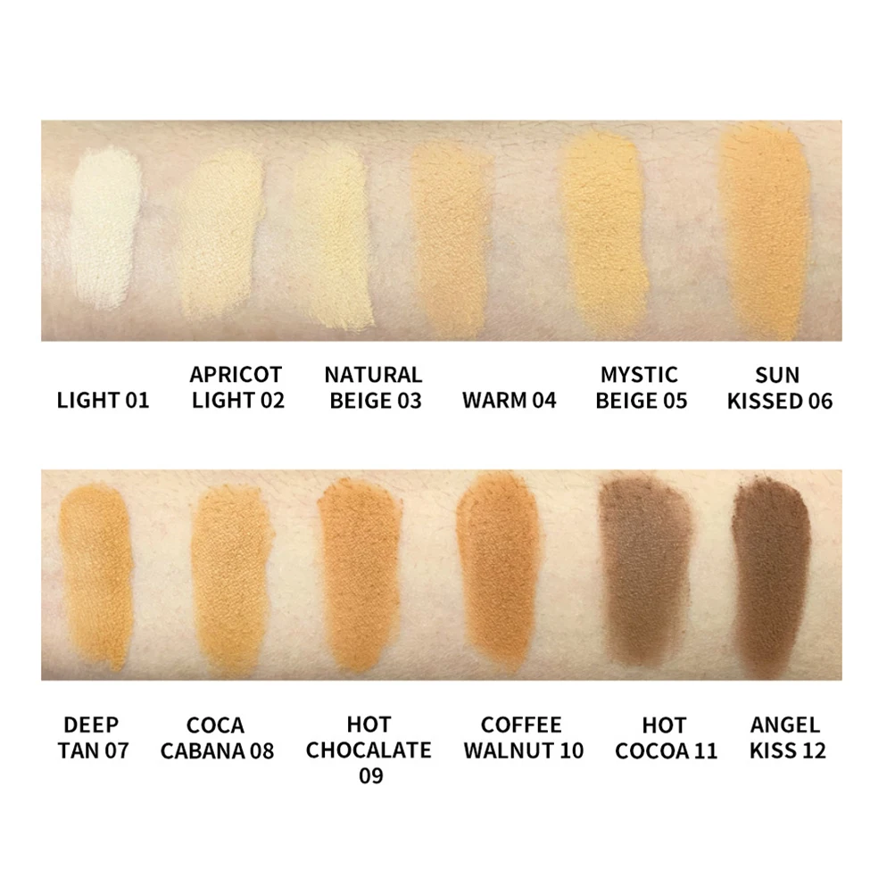 12 جرام مسحوق خافي عيوب البشرة مخصص تغطية كاملة مقاوم للماء التحكم في الزيت العلامة الخاصة ماكياج طبيعي طويل الأمد بالجملة #5