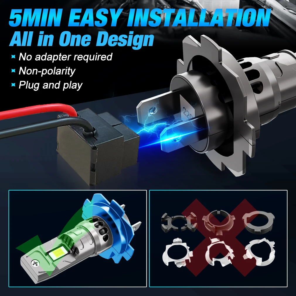 XSTORM H7 LED h7 led Canbus المصباح لمبة اللاسلكية 120 واط CSP لسيارة كشافات السيارات ديود مصابيح H7 توربو Led 12 فولت 6500 كيلو