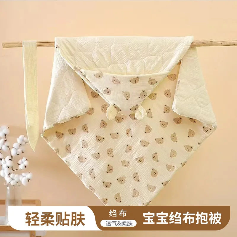 Зимнее уличное одеяло-кенгуру для больниц и пеленание, утолщенное детское одеяло с хлопковым наполнителем для новорожденных