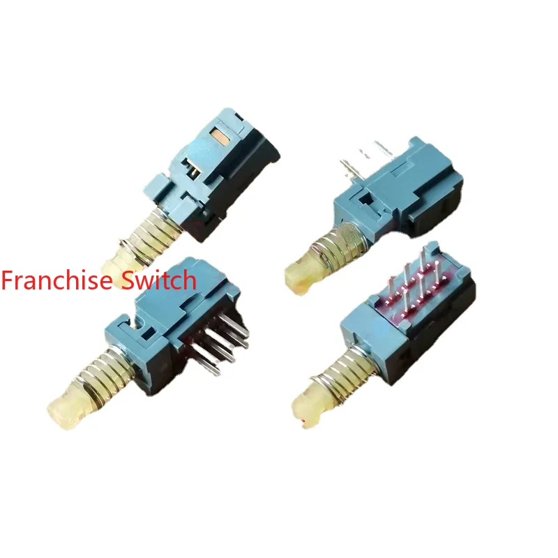 10PCS Straight Key Switch MPN-S2-A Self-locking 2 Pole 6 Feet Piano   Double Way With Lock Press