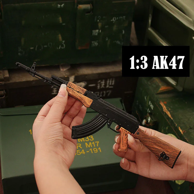 1:3 scale Alloy Detachable AK-47 Rifle Toy Gun ABS Mini Guns No-firing