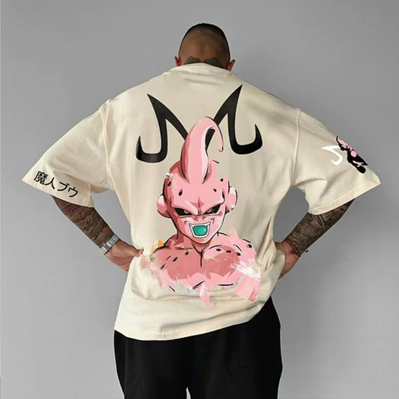 

Majin Buu T-Shirt Dragon Ball Z Anime 2024 Summer New Larger Size Men Gifts Cosplay Short Sleeve Shirt Casual Fashion Clothing