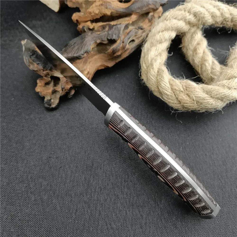 BK 853 Mini Pocket Knife D2 Steel Blade G10 Handles Camping EDC Survival Knife Self Defense Tactical Hunting Knife with Sheath