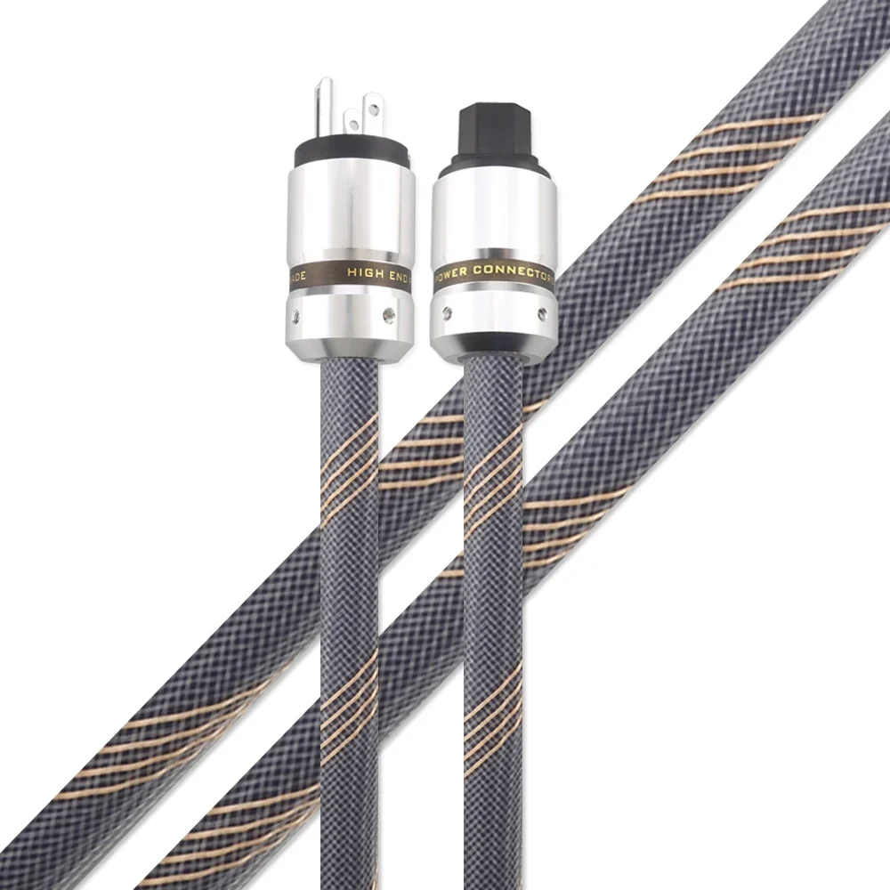 Audiocrast 12AWG Power Cable Audiophile Rhodium Plated US EU AC HiFi Power Cable Cord C13 Mains Supply Cord