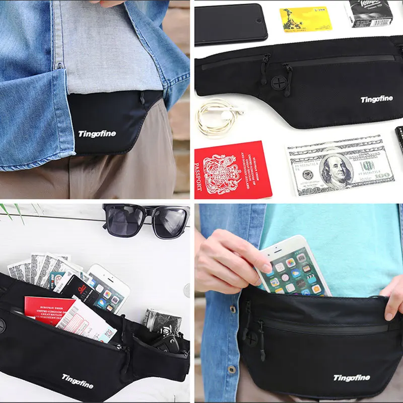 Travel Money Belt Rfid Blocking Running Waist Bag Fanny Pack Wallet Waterproof Close-Fitting Phone Waist Outdoor Portable