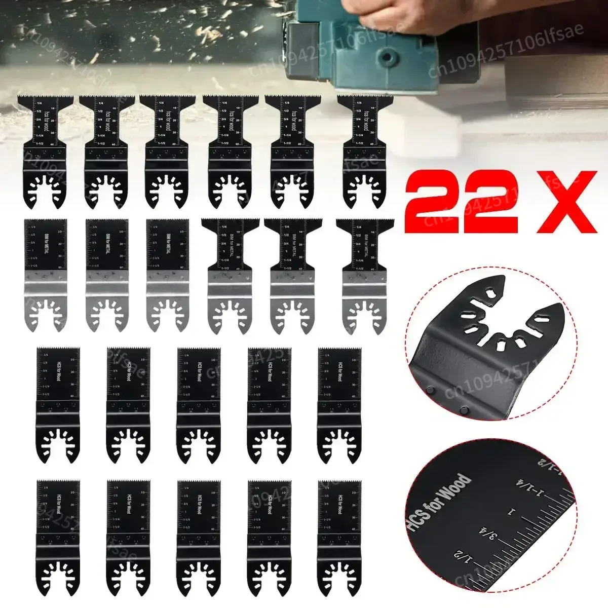 

22PCS 44mm Black High Carbon Steel High Accuracy Saw Blades Universal Oscillating Multi-Tools 34mm/44mm