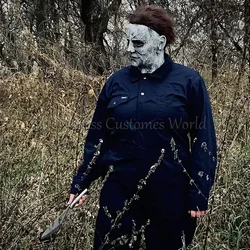 Michael Bloody Killer Outfits Myers Cosplay Costume Anime Halloween for Adult Men Women Cos Jumpsuit Horror Mask Party Costume