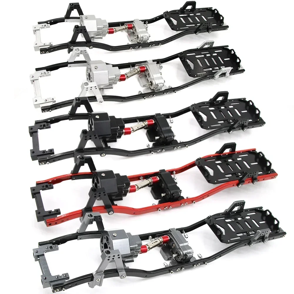 RC AXIAL SCX10 METAL CHASSIS FRAME 313MM WHEELBASE WITH FRONT GEARBOX FOR 1/10 JEEP WRANGLER BODY SHELL