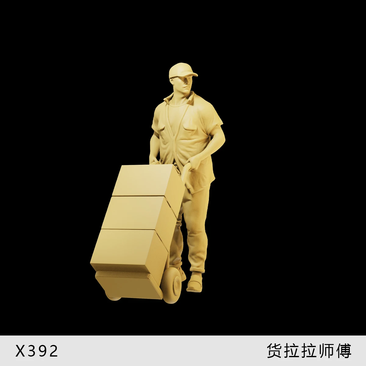 3D Print 1/64 1/43 1/35 Worker Carrying boxes Miniatures Model Figurine Mini Doll Creative Scene Prop Display Decoration