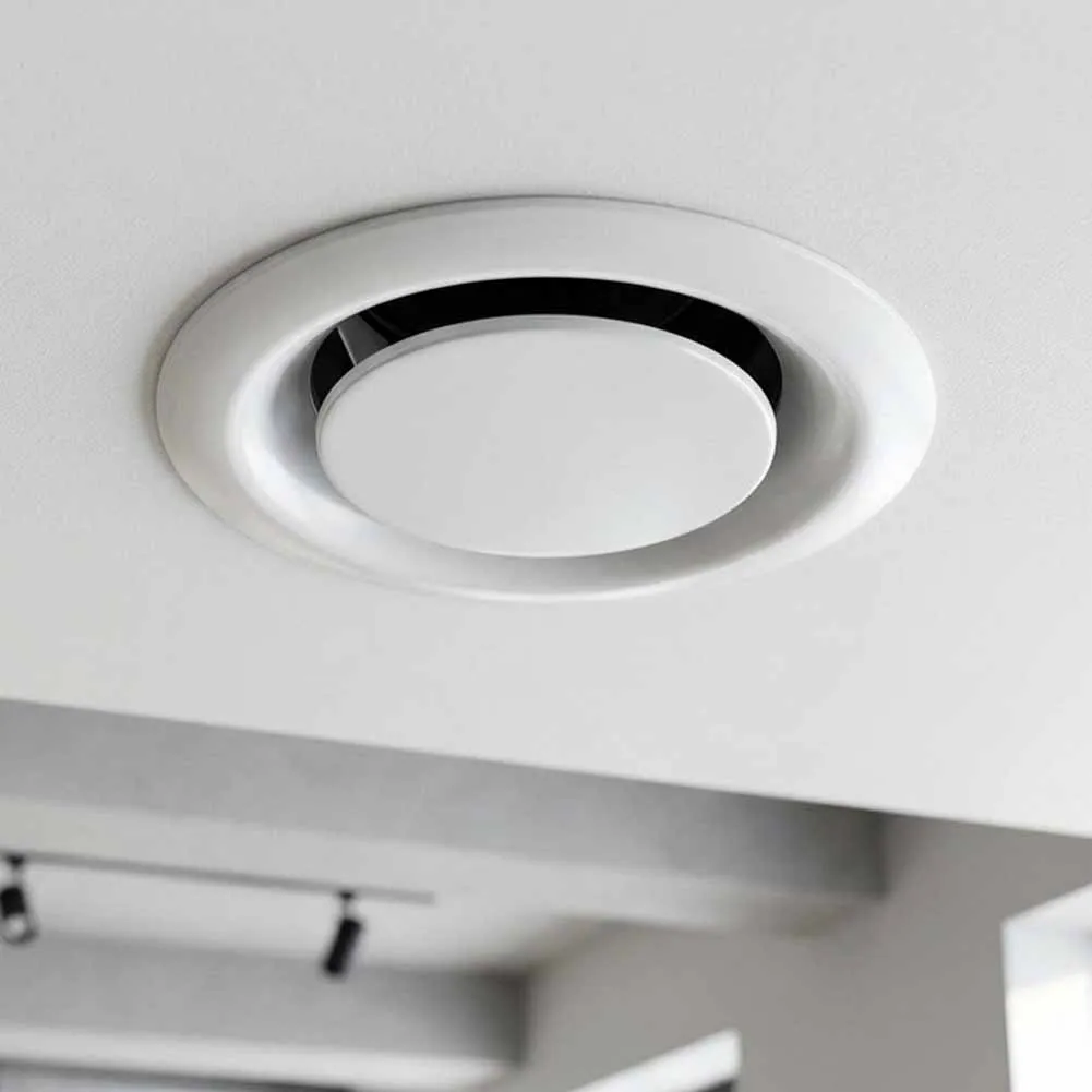 White-Coated Steel Round Ceiling Air Vent Cover Engineered for Consistent Airflow and Long-Term Ventilation Use