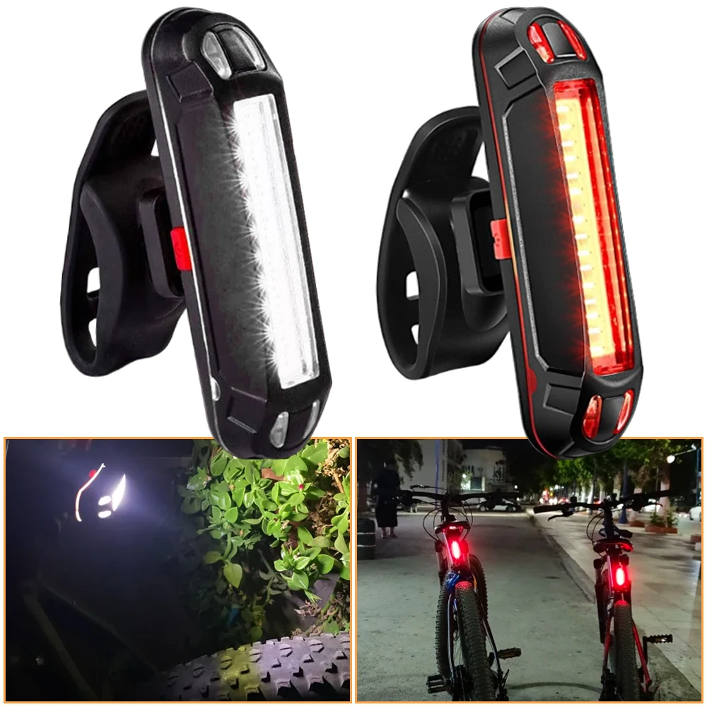 

Bicycle LED Tail Light Waterproof USB Rechargeable MTB Bike LED Rear Light Safety Warning Lamp Night Flashing Cycling Taillight