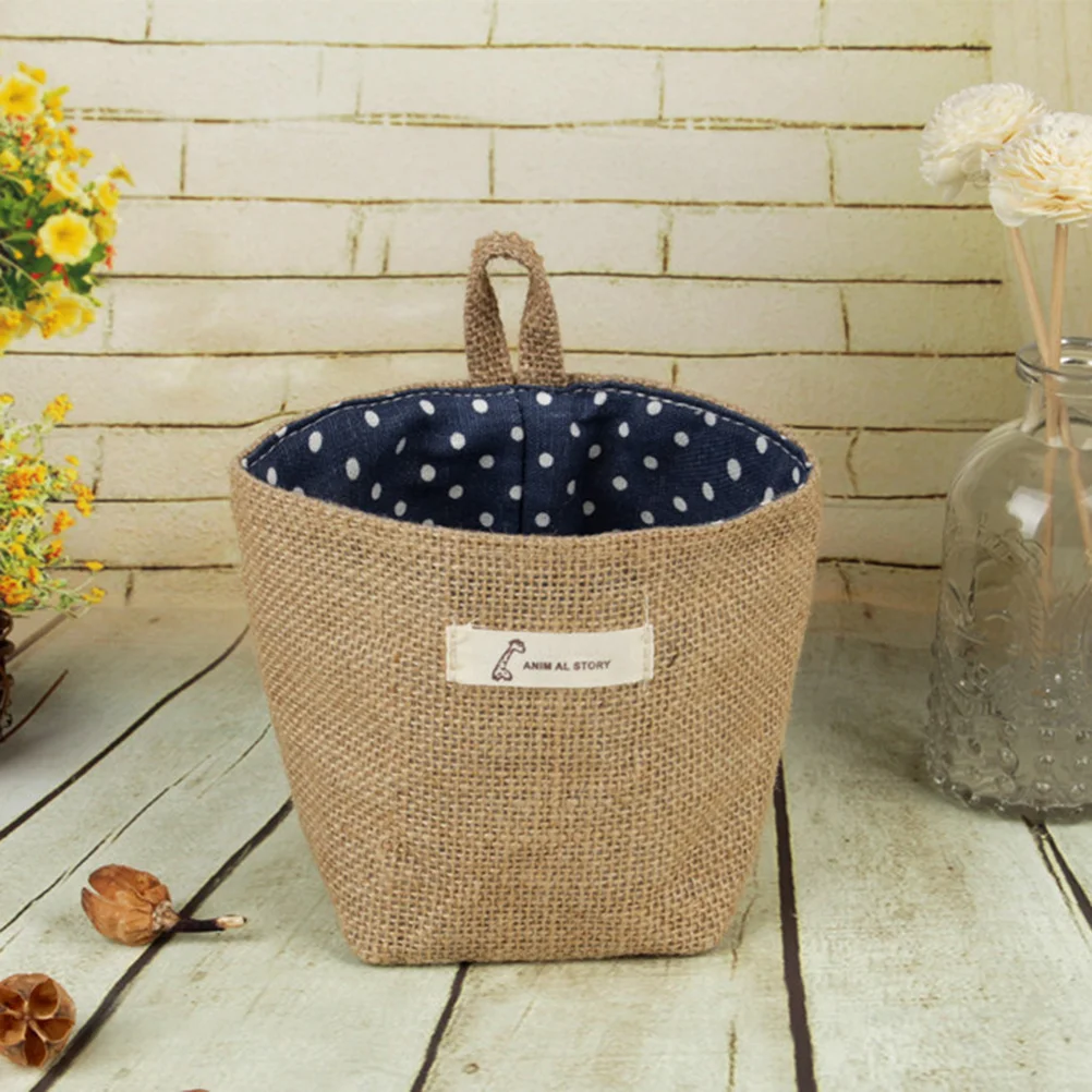 Fabric Flower Pot Storage Bags Little Striped Jute Flowerpot Red Small Sacks Hanging