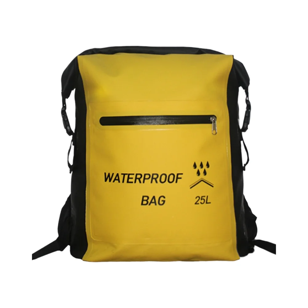 Waterproof 25L PVC Backpack for Outdoor For Swimming Hiking Rafting Beach Trips 29x15.5x43cm 500D Fabric Reliable Build