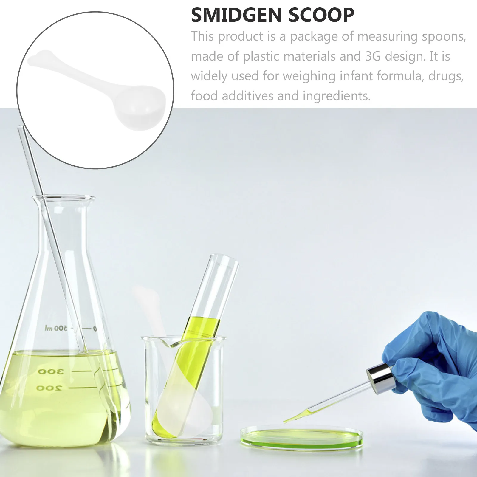 

100 шт. белых пластиковых мерных емкостей для пищевых продуктов, для натуральных подсластителей, для лабораторий, классов и кухонь