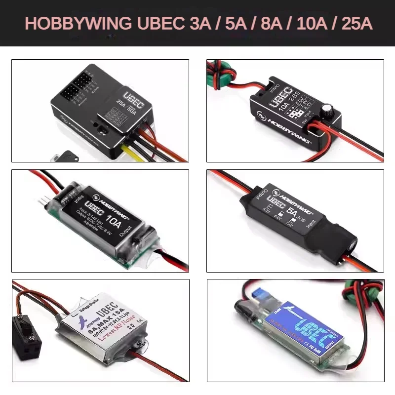 Hobbywing 10A 5A 3A 8A 25A UBEC wyjście 6V 7.4v 8.4v obsługuje 3-14s baterii litowej wysokiego napięcia rc moduł regulatora napięcia