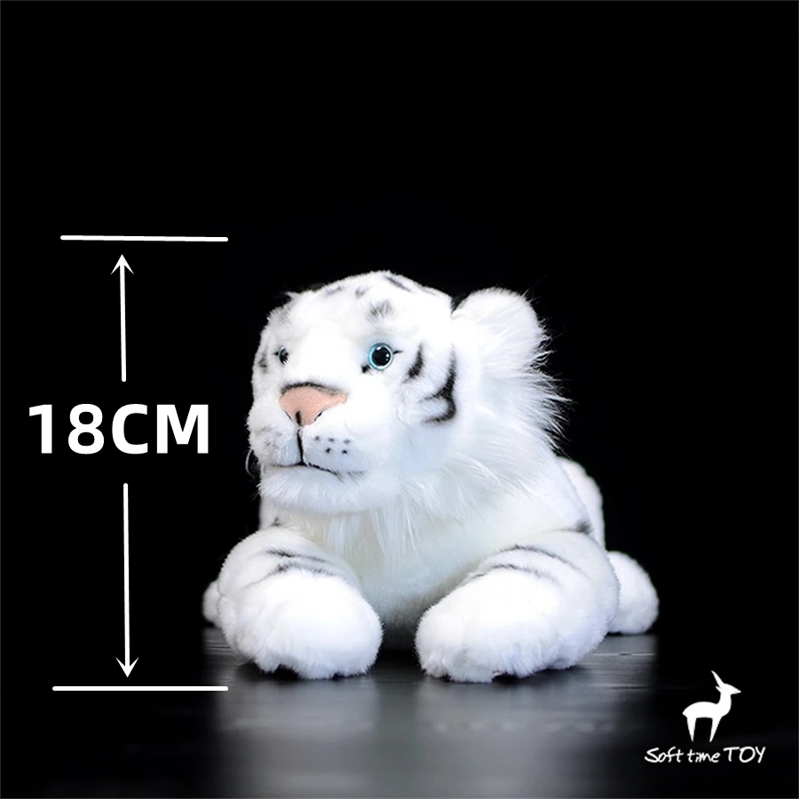 White Tiger High Fidelity อะนิเมะน่ารัก Plushie Bengal Tiger ของเล่นตุ๊กตาสัตว์ที่มีชีวิตชีวาจำลองตุ๊กตาตุ๊กตาคาวาอิของเล่นของขวัญ