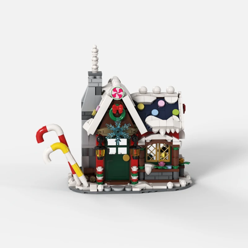 1254-Piece Christmas House Custom Building Blocks Model, Holiday Atmosphere Assembly Kit, Enhances Holiday Atmosphere