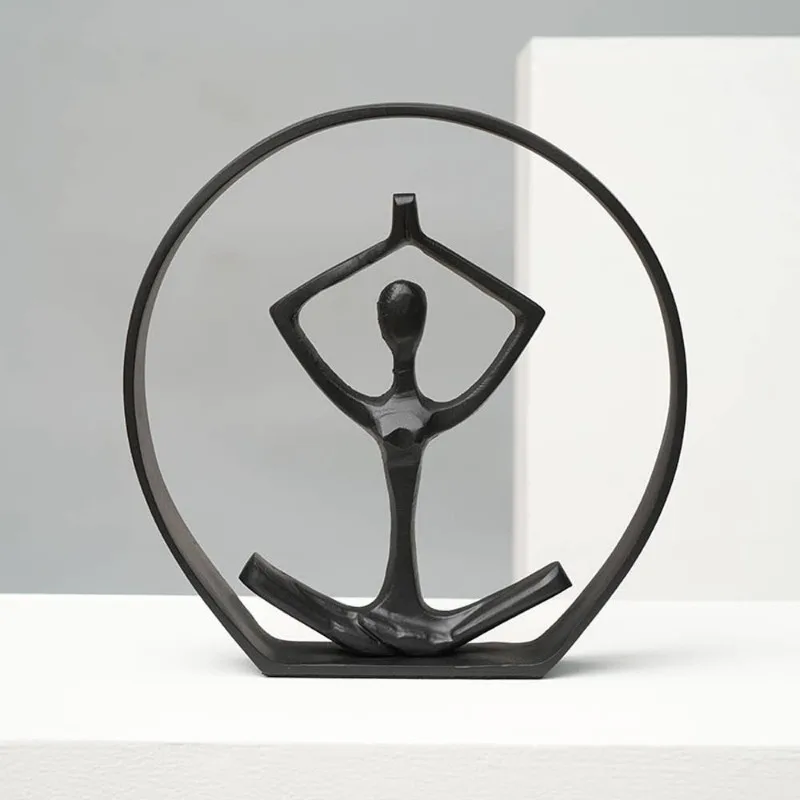 

Black Aluminum Yoga Pose Sculpture - Small Statue Symbolizing Calm & Mindfulness Perfect for Yoga Studio Meditation Nook