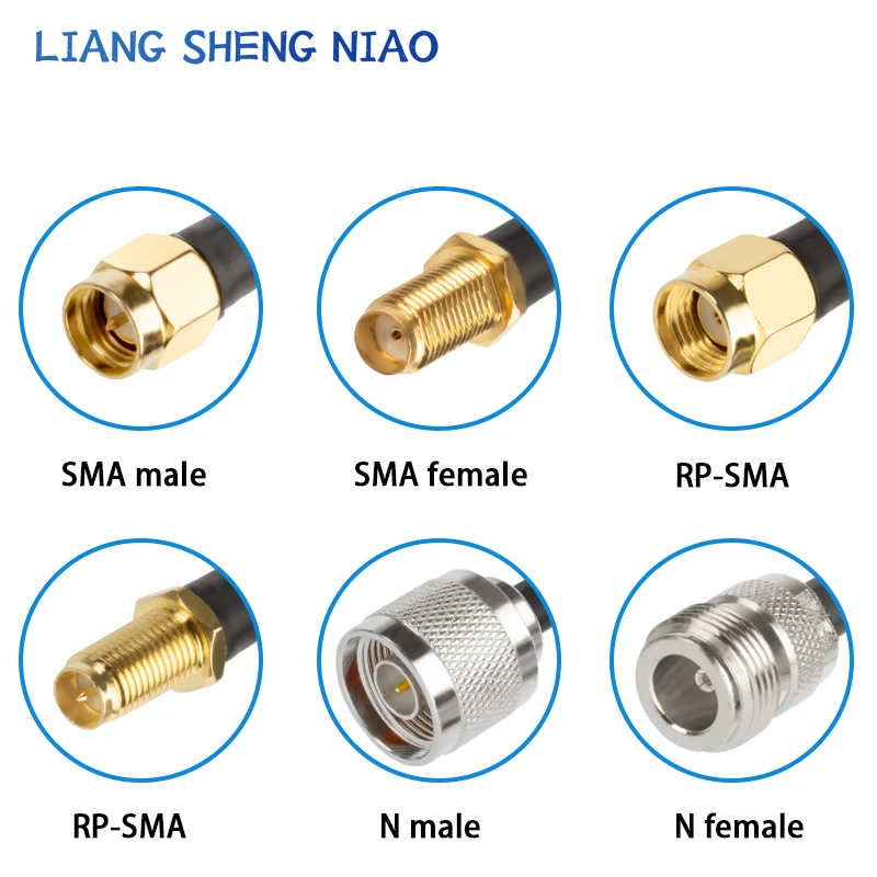 Connector SMA Male to N Male N Type Male Female RG58 Coaxial Extension Cable 0.3M-50M RF Adapter Pigtail N to SMA Coaxial cable