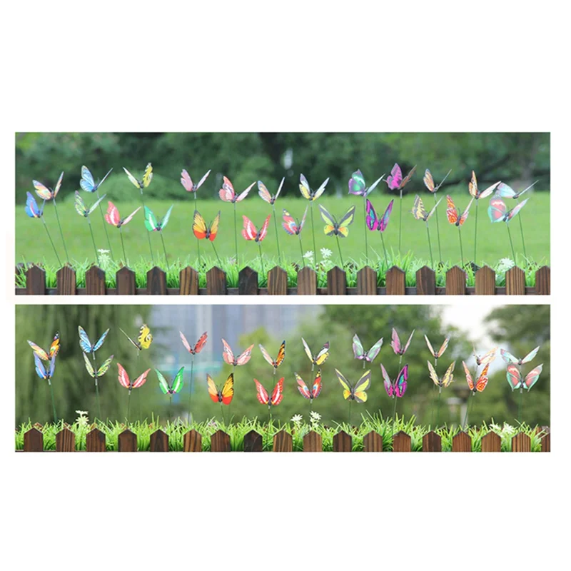 BAAG-Цветные бабочки, украшение для улицы. Двор Растения Газон Цветочный Горшок Украшение Бабочки Прочный Простота Встановление