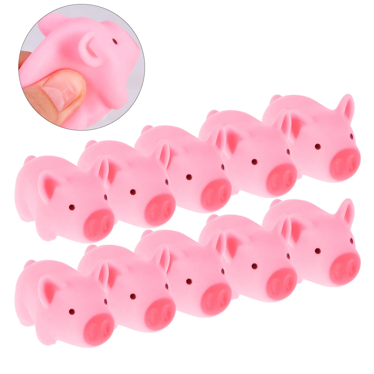 12 Pcs Baby Bathtub Rubber Pig Toy Water Mini Toys for Toddlers Child Preschool