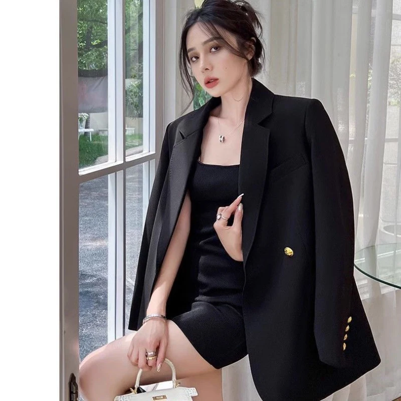 Women\'s Long-Sleeved Button Suit Jacket, Korean Fashion, Street Loose Casual Suit, Female Clothing, Spring, Autumn, 2022