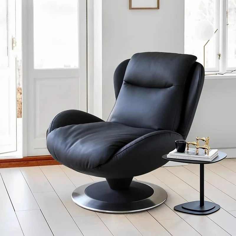 

Скандинавский, простой вращающийся одноместный диван из нержавеющей стали/все кожи, кресло для отдыха