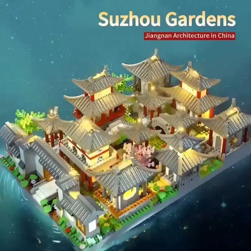 

3008PCS Suzhou Gardens, Chinese Architecture, Classic Building Puzzle Toys, Miniature Block Sets, Models