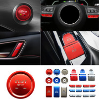 Aluminum Alloy Car Engine Start Stop Switch Button Headlight Steering Wheel Switch Cover Trim Sticker For 17-24 MG 5 MG5 ZS HS