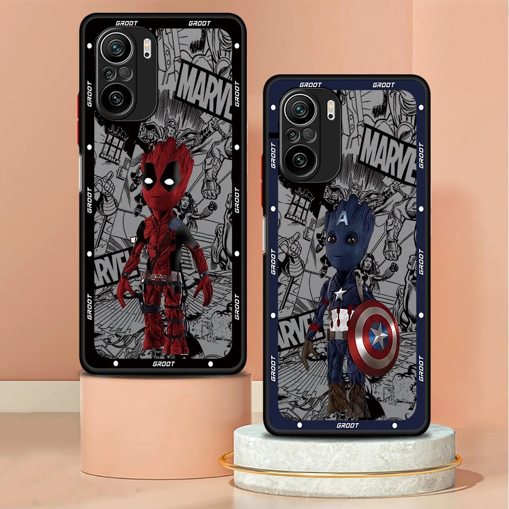 Marvel groot caso de telefone para redmi 9 9a 9i 9c 9t 10 2022 10 10c 10a 12 4g 12c 13c 4g 5g k40 pro a1 plus a2 plus