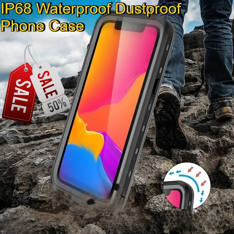 

Для IPhone 13 12 11 Pro Max XS/XR/XS Max 360 полная защита беспроводной пылезащитный снегозащитный IP68 водонепроницаемый пылезащитный чехол для телефона