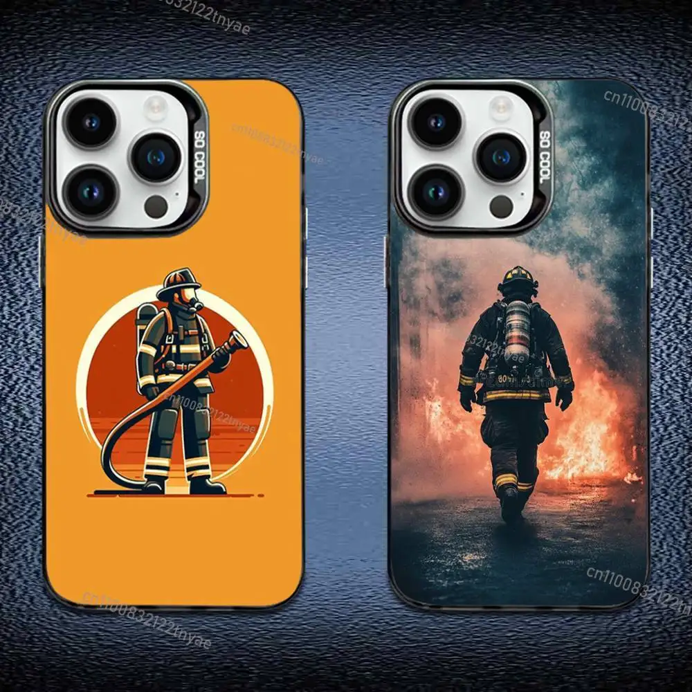 

F-Fireman F-Firefighter-ES Phone Case For iPhone 17,16,Pro,Max,e,15,14,Plus,13,12,Mini,11, Matte Colored Silver Luxury Cover