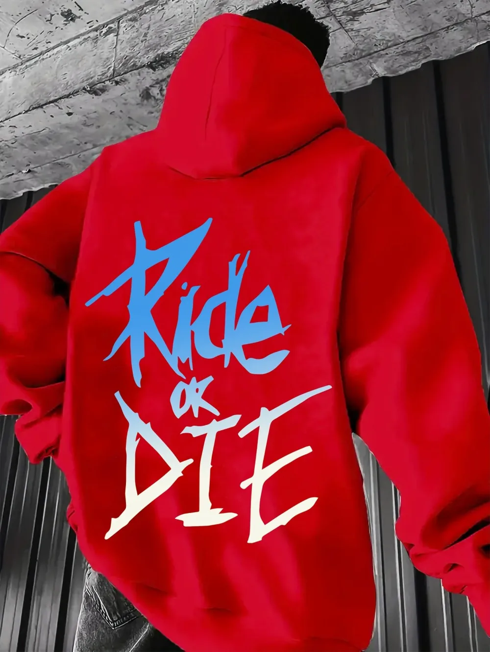 Autumn men's fashion letter print soft and slightly elastic comfortable hooded sweatshirt outdoor urban street style clothing