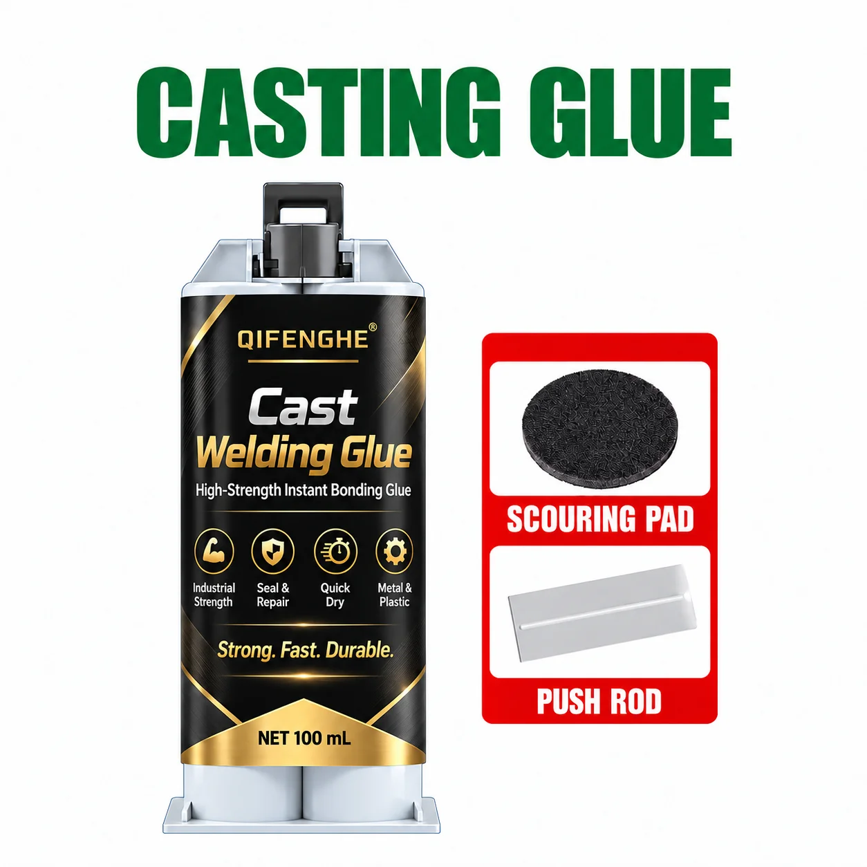 Metal Repair Glue 100ml Car Truck Casting Repair Adhesive Crack Filler Leak Sealer Strong Bond For Engine Parts Pipe Repair